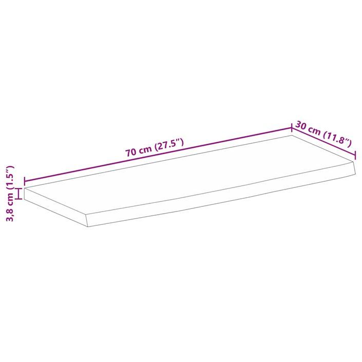 Dessus de table 70x30x3,8 cm bord vivant bois massif manguier - Photo n°9