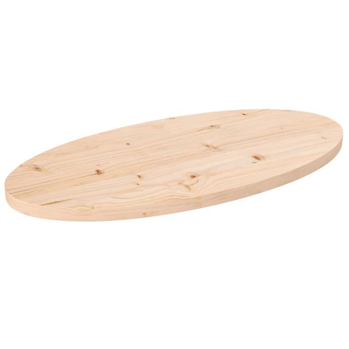 Dessus de table 70x35x2,5 cm bois de pin massif ovale - Photo n°1