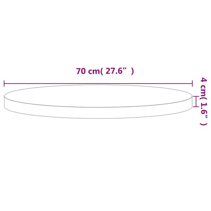 Dessus de table Ø70x4 cm rond bois massif de hêtre - Photo n°6