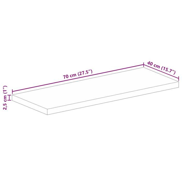 Dessus de table 70x40x2,5 cm rectangulaire bois massif récupéré - Photo n°9