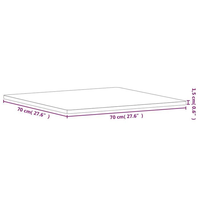 Dessus de table 70x70x1,5 cm carré bois massif de hêtre - Photo n°7