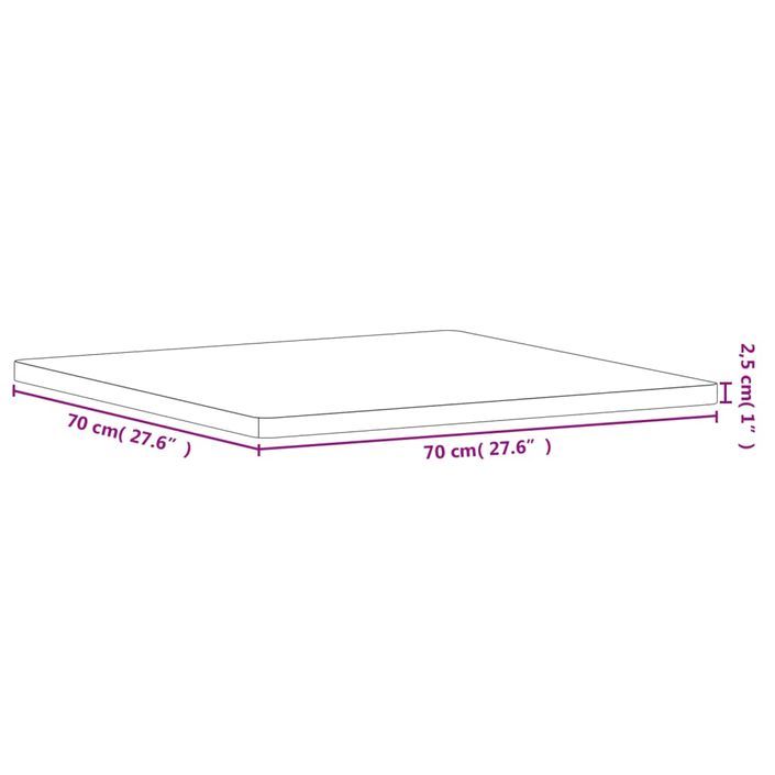 Dessus de table 70x70x2,5 cm carré bois massif de hêtre - Photo n°7