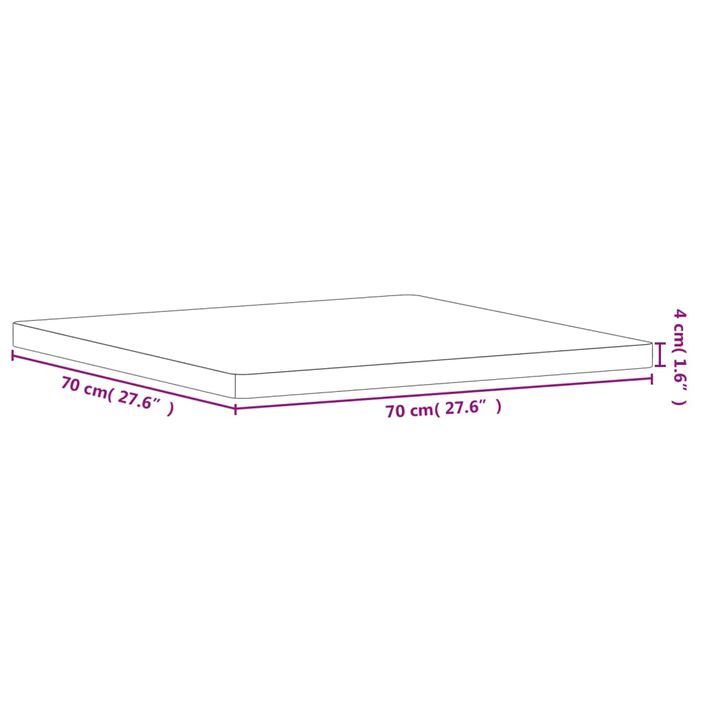 Dessus de table 70x70x4 cm carré bois massif de hêtre - Photo n°7