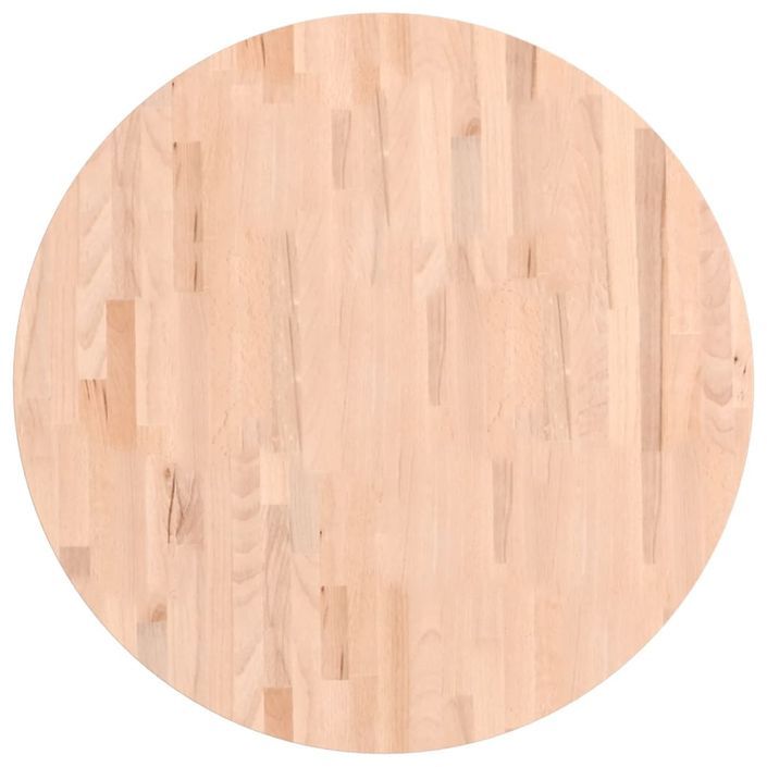 Dessus de table Ø80x1,5 cm rond bois massif de hêtre - Photo n°1