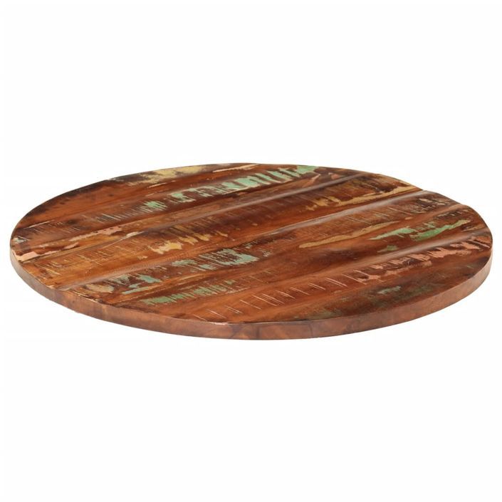 Dessus de table Ø 80x1,5 cm rond bois massif de récupération - Photo n°2