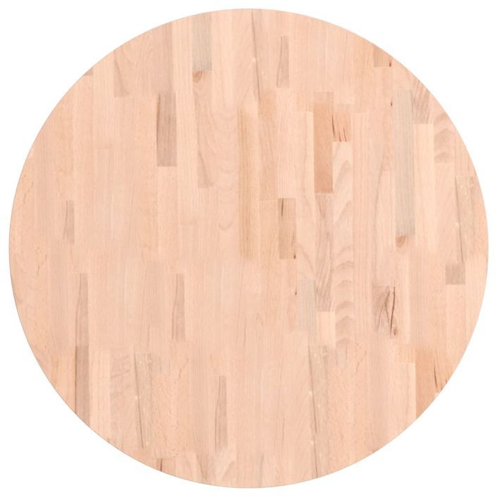 Dessus de table Ø80x2,5 cm rond bois massif de hêtre - Photo n°1