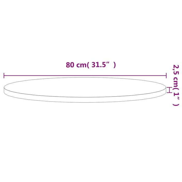 Dessus de table Ø80x2,5 cm rond bois massif de hêtre - Photo n°4