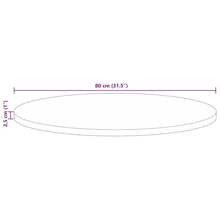 Dessus de table Ø 80x2,5 cm rond bois massif de récupération - Photo n°9