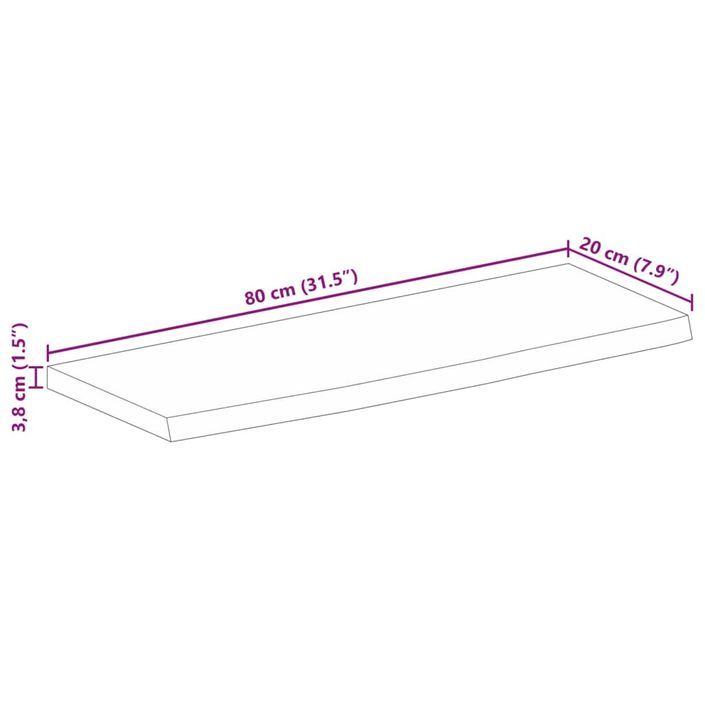 Dessus de table 80x20x3,8 cm bord vivant bois massif manguier - Photo n°9