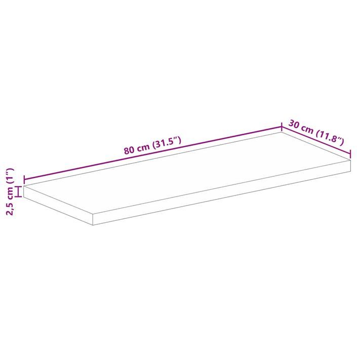 Dessus de table 80x30x2,5 cm rectangulaire bois massif récupéré - Photo n°9