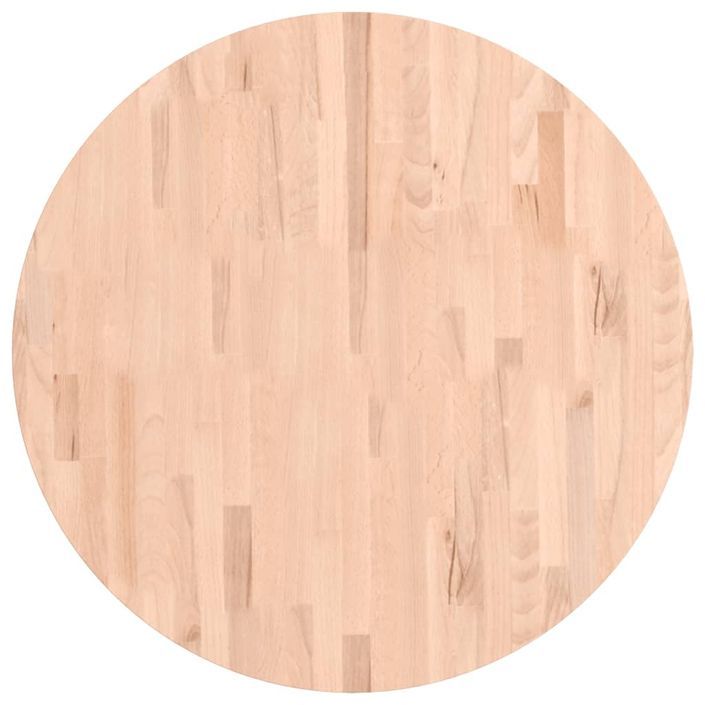 Dessus de table Ø80x4 cm rond bois massif de hêtre - Photo n°1