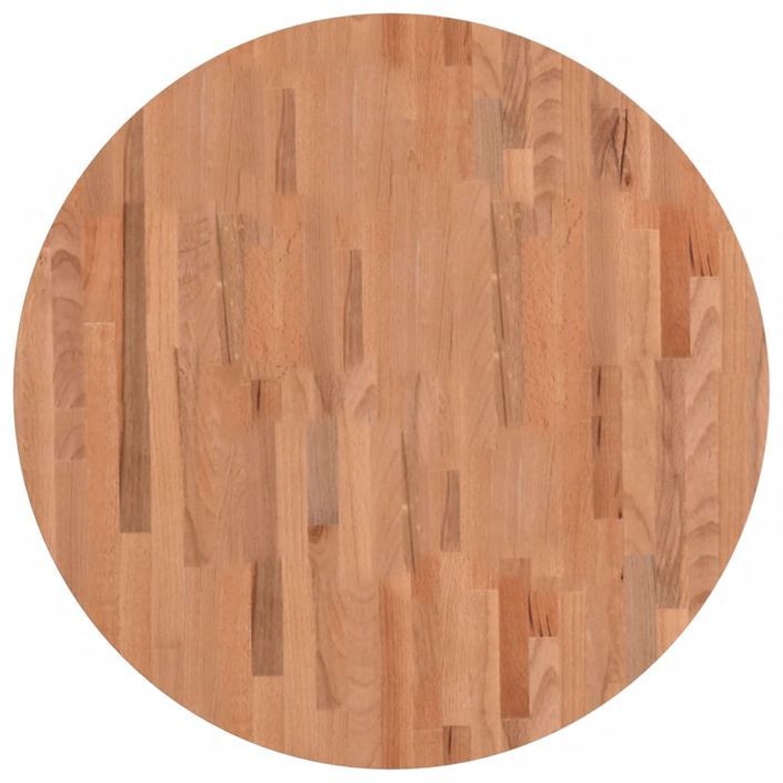 Dessus de table Ø80x4 cm rond bois massif de hêtre - Photo n°1