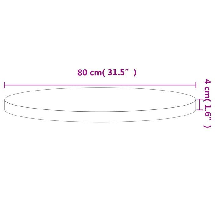 Dessus de table Ø80x4 cm rond bois massif de hêtre - Photo n°4