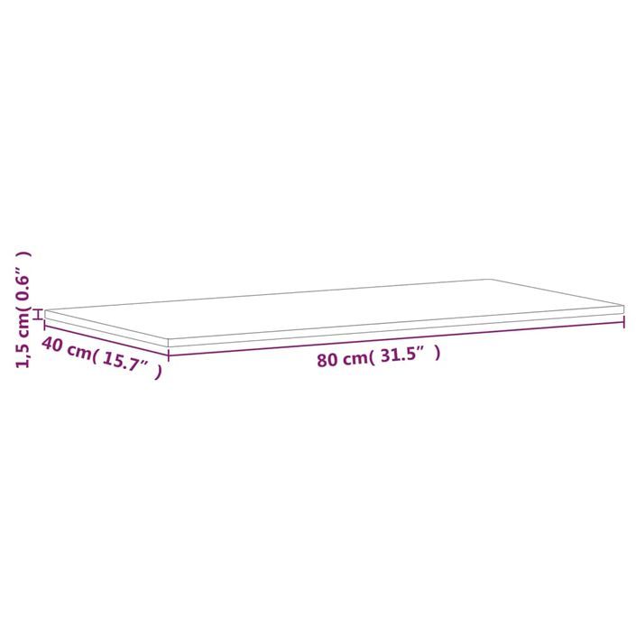 Dessus de table 80x40x1,5 cm rectangulaire bois massif de hêtre - Photo n°7