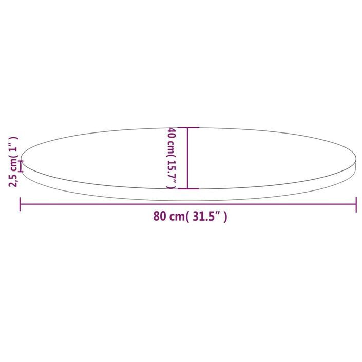 Dessus de table 80x40x2,5 cm bois de pin massif ovale - Photo n°7