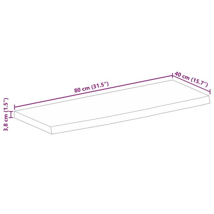 Dessus de table 80x40x3,8 cm bord vivant bois massif manguier - Photo n°8