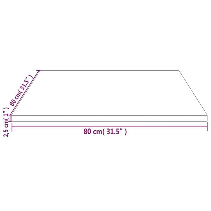 Dessus de table 80x80x2,5 cm bois de pin massif - Photo n°7