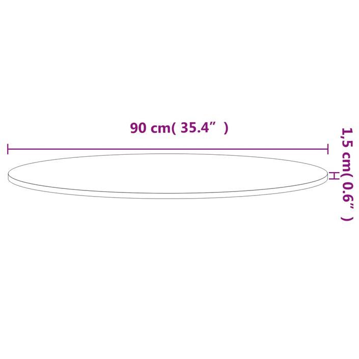 Dessus de table Ø90x1,5 cm rond bois massif de hêtre - Photo n°4