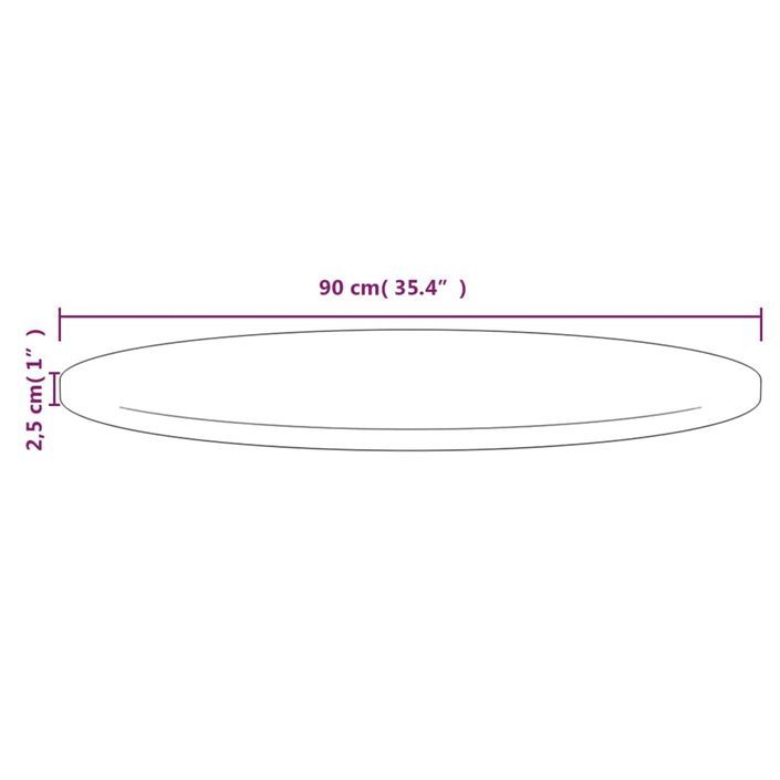 Dessus de table Ø90x2,5 cm Bois de pin massif - Photo n°6