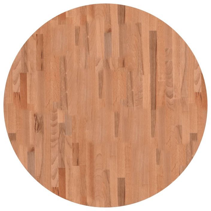 Dessus de table Ø90x2,5 cm rond bois massif de hêtre - Photo n°1