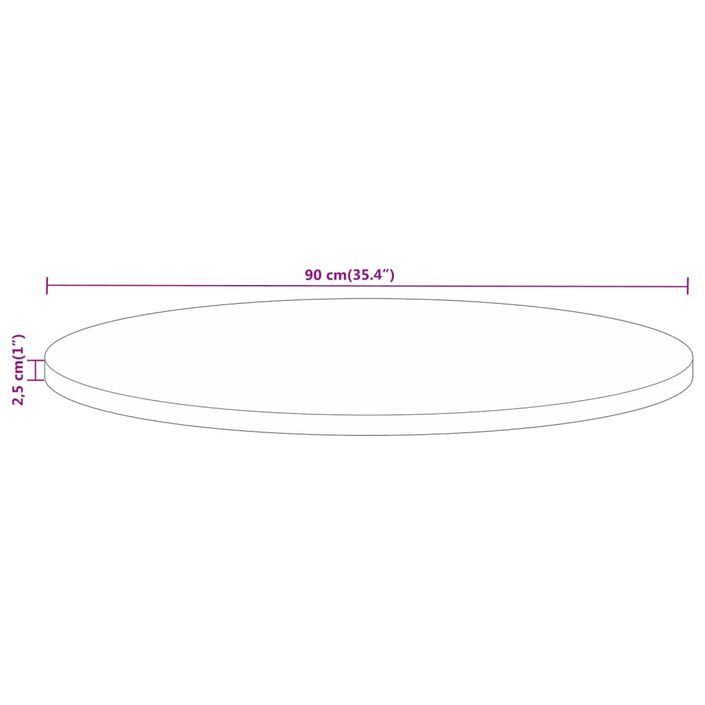 Dessus de table Ø 90x2,5 cm rond bois massif de récupération - Photo n°8