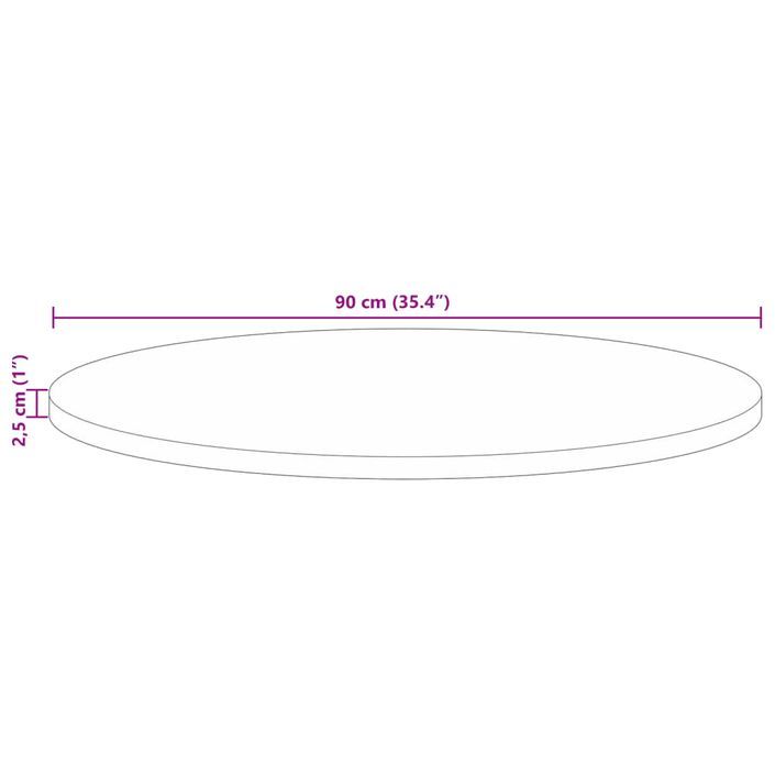 Dessus de table Ø 90x2,5 cm rond bois massif de récupération - Photo n°9