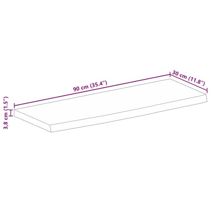 Dessus de table 90x30x3,8 cm bord vivant bois massif manguier - Photo n°9