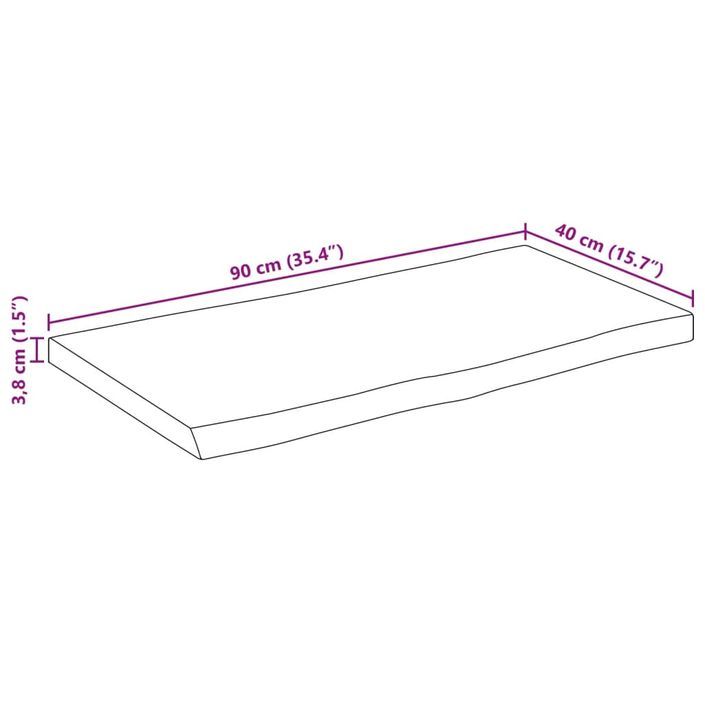 Dessus de table 90x40x3,8 cm bord vivant bois massif manguier - Photo n°9