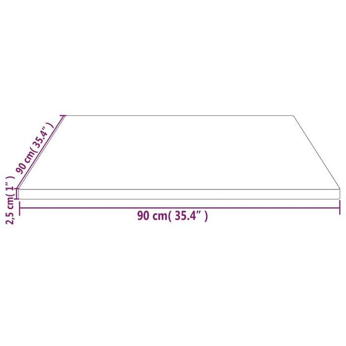 Dessus de table 90x90x2,5 cm bois de pin massif - Photo n°7