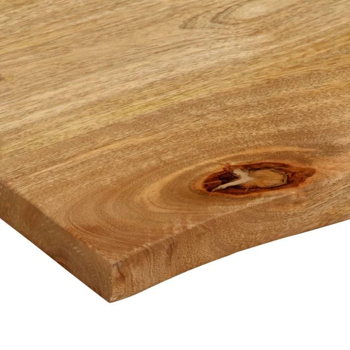 Dessus de table à bord vivant 100x80x2,5cm bois massif manguier - Photo n°7