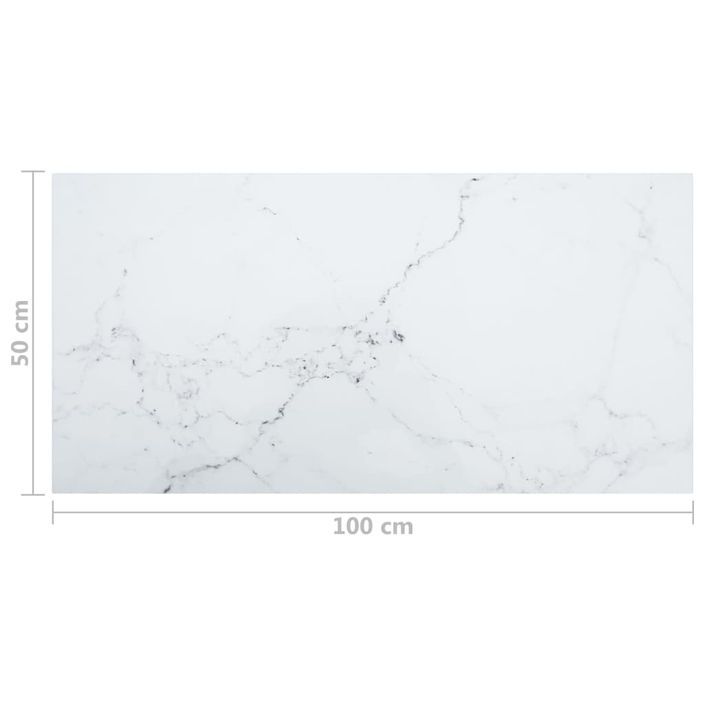 Dessus de table Blanc 100x50 cm 6 mm Verre trempé design marbre - Photo n°6