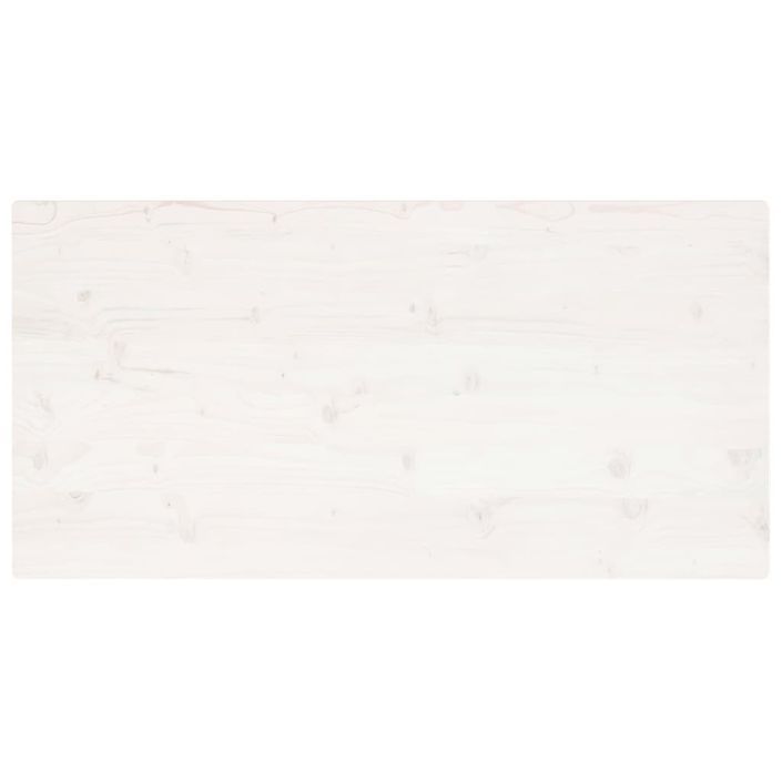 Dessus de table blanc 100x50x2,5 cm bois de pin massif - Photo n°4