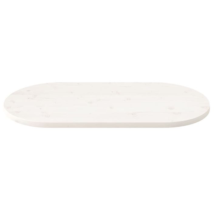 Dessus de table blanc 100x50x2,5 cm bois de pin massif ovale - Photo n°3