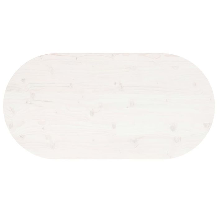 Dessus de table blanc 100x50x2,5 cm bois de pin massif ovale - Photo n°4