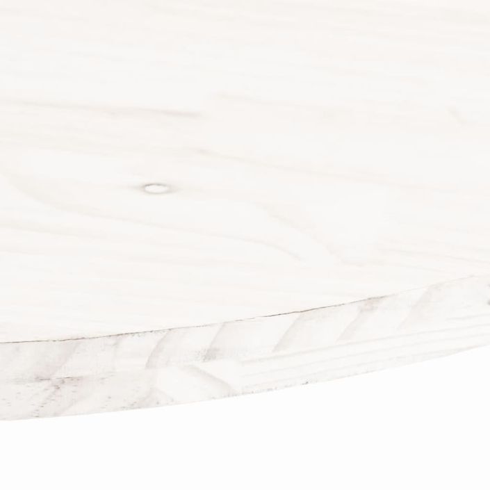 Dessus de table blanc 100x50x2,5 cm bois de pin massif ovale - Photo n°5