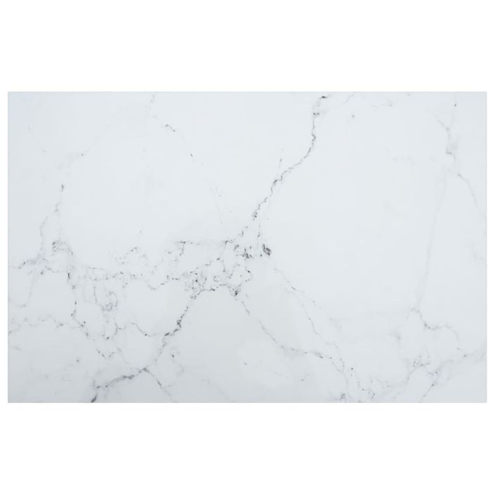 Dessus de table Blanc 100x62 cm 8 mm Verre trempé design marbre - Photo n°1