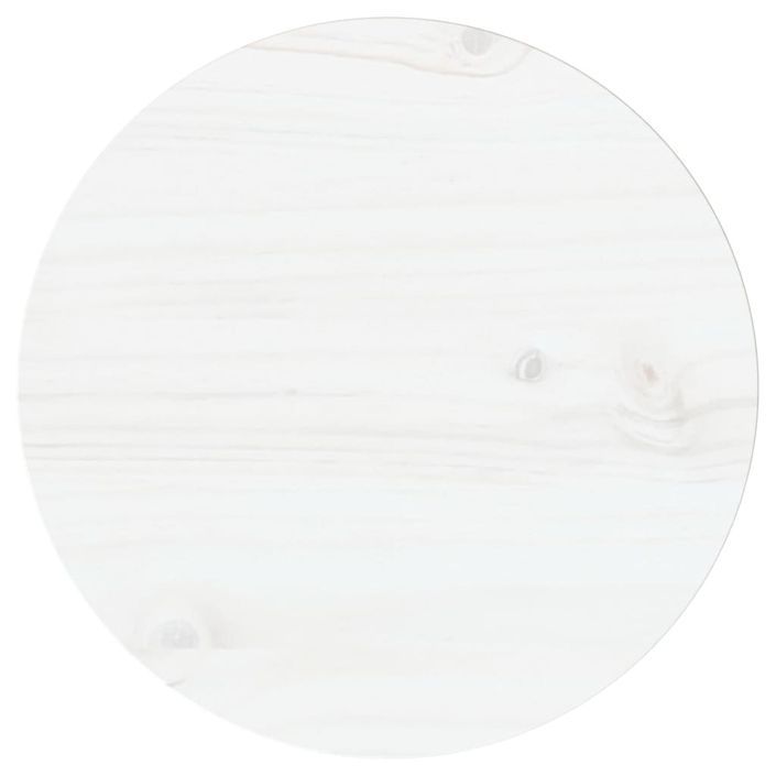 Dessus de table Blanc Ø30x2,5 cm Bois de pin massif - Photo n°1