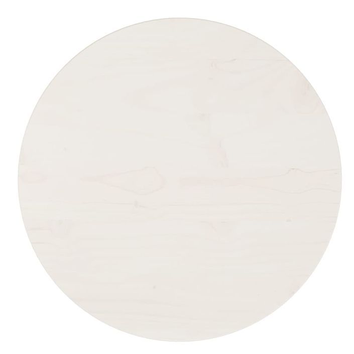 Dessus de table Blanc Ø40x2,5 cm Bois de pin massif - Photo n°1