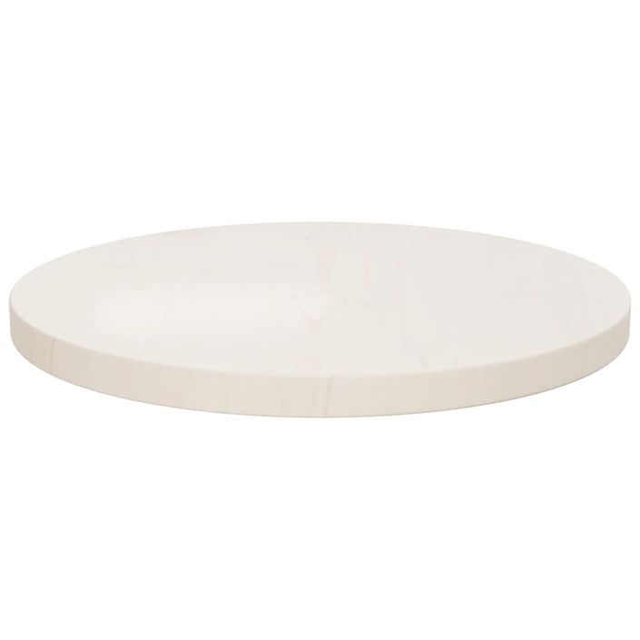 Dessus de table Blanc Ø40x2,5 cm Bois de pin massif - Photo n°2