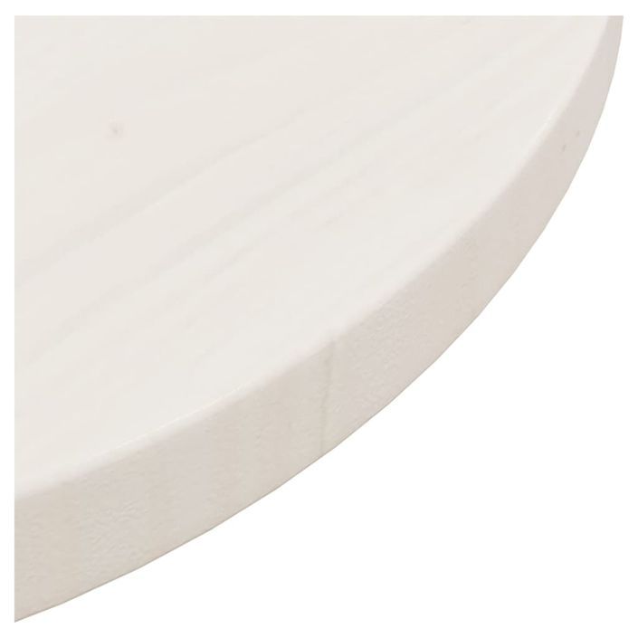 Dessus de table Blanc Ø40x2,5 cm Bois de pin massif - Photo n°4