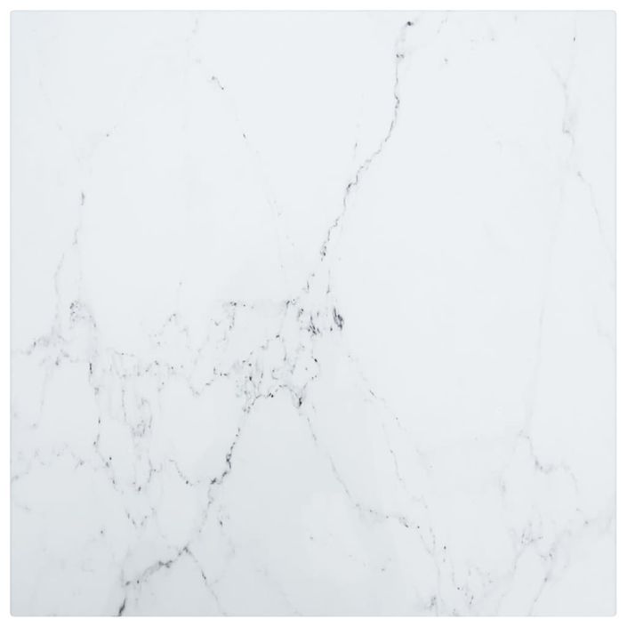 Dessus de table Blanc 40x40cm 6mm Verre trempé et design marbre - Photo n°1