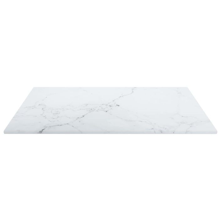 Dessus de table Blanc 40x40cm 6mm Verre trempé et design marbre - Photo n°4