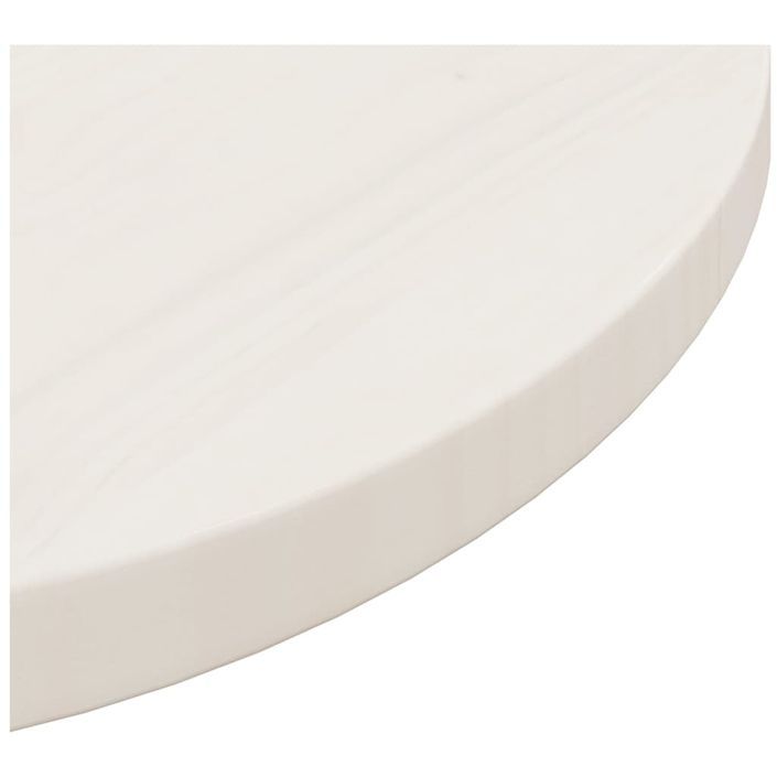 Dessus de table Blanc Ø50x2,5 cm Bois de pin massif - Photo n°4