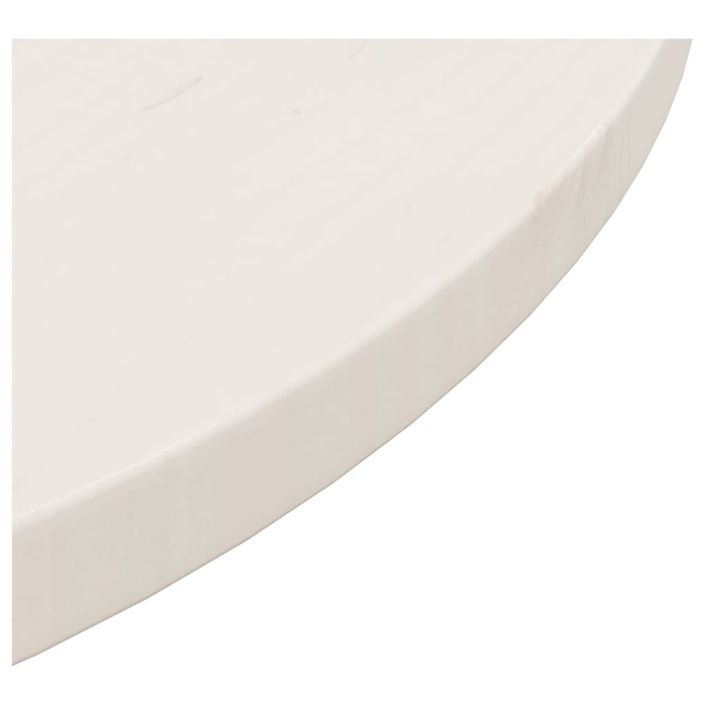 Dessus de table Blanc Ø60x2,5 cm Bois de pin massif - Photo n°4