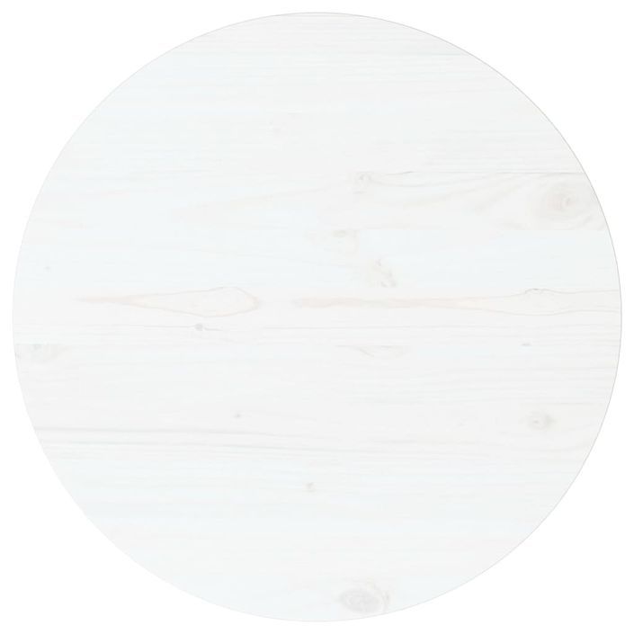 Dessus de table Blanc Ø70x2,5 cm Bois de pin massif - Photo n°1