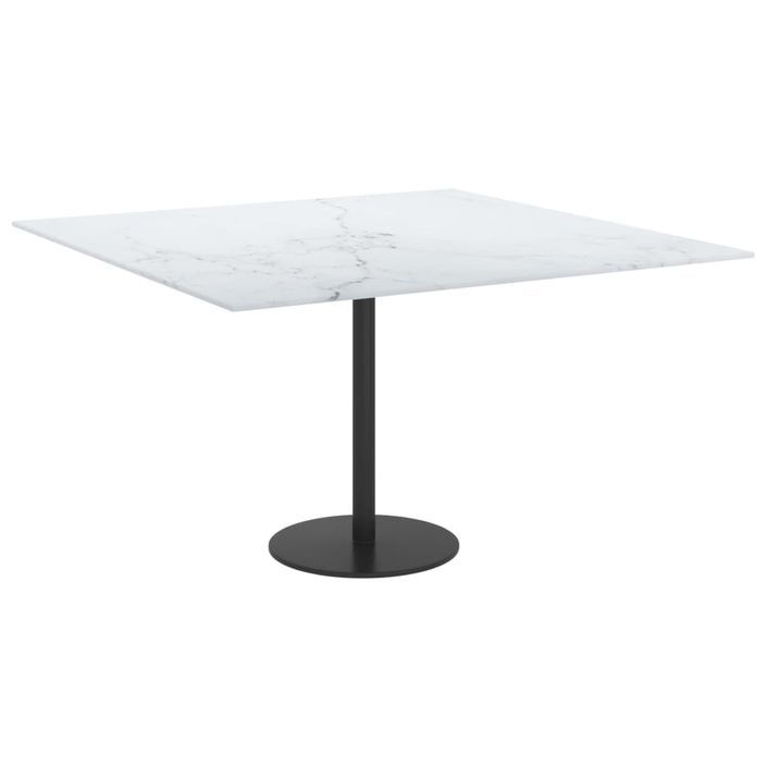 Dessus de table Blanc 70x70cm 6mm Verre trempé et design marbre - Photo n°2