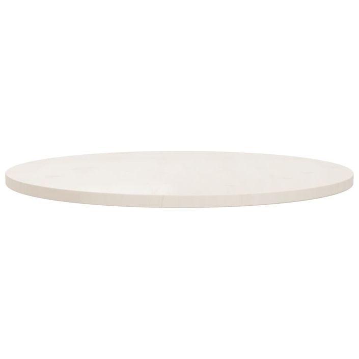 Dessus de table Blanc Ø80x2,5 cm Bois de pin massif - Photo n°2