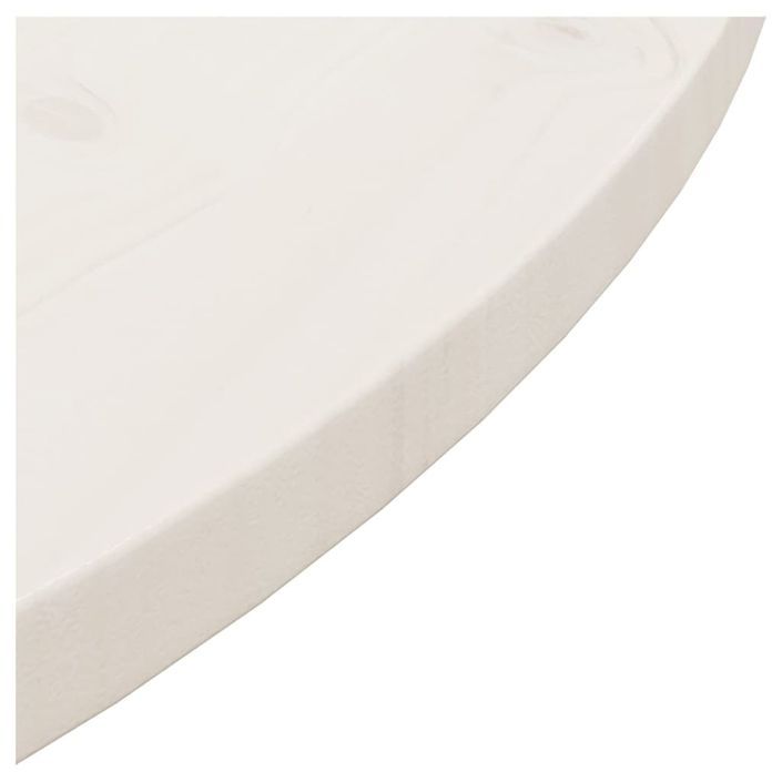 Dessus de table Blanc Ø80x2,5 cm Bois de pin massif - Photo n°4