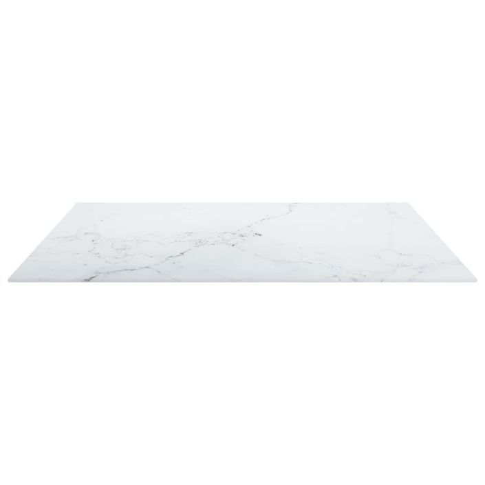 Dessus de table Blanc 80x80cm 6mm Verre trempé et design marbre - Photo n°4