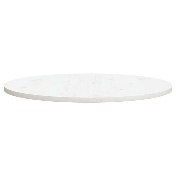 Dessus de table Blanc Ø90x2,5 cm Bois de pin massif - Photo n°2